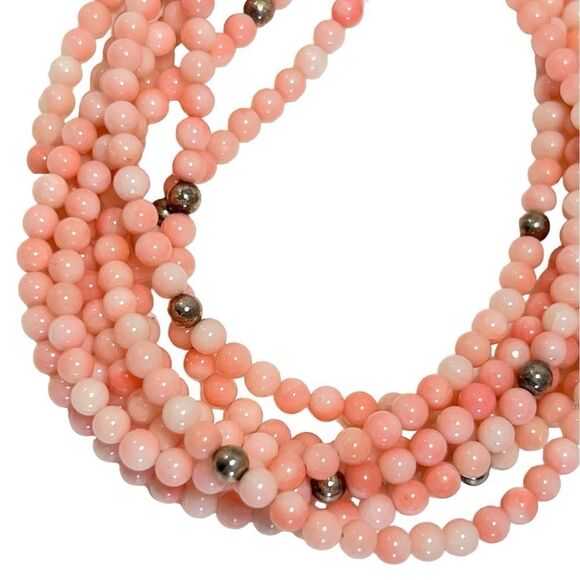 Jay King Angel Skin Coral Multi-strand Necklace and Earrings Set DTR 925 - Picture 3 of 12